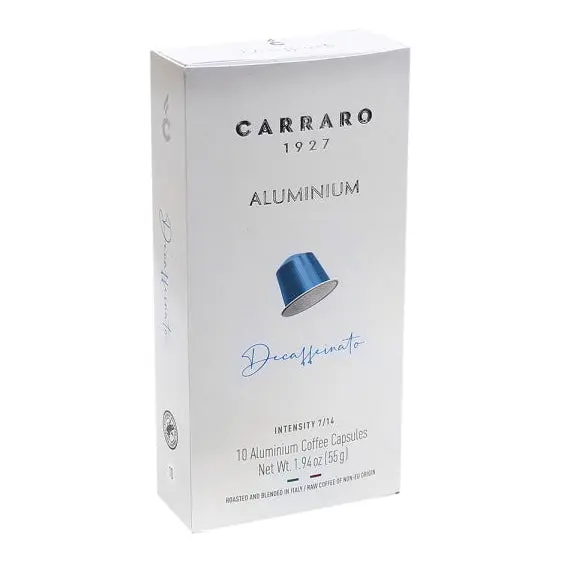 Carraro Decaffeinato Aluminum Espresso Pods 10 Aluminium Coffee Capsules